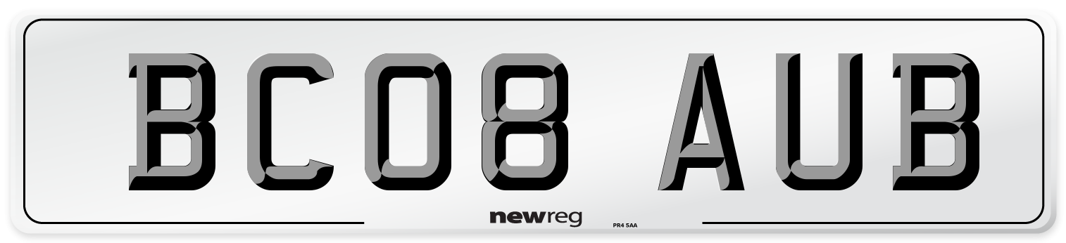 BC08 AUB Number Plate from New Reg